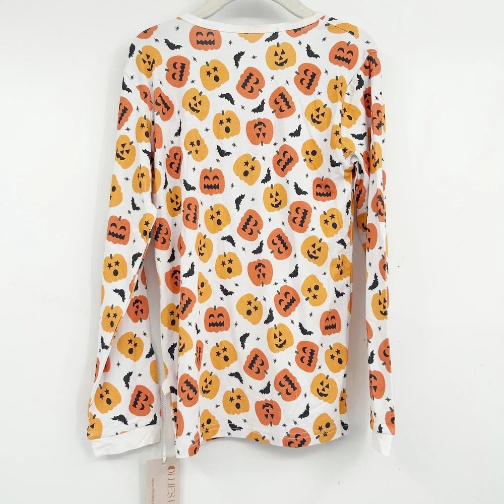 NWT Ollie's Day Kids Halloween Trick or Treat Pumpkin Bamboo Pajama Set Size 6T‎